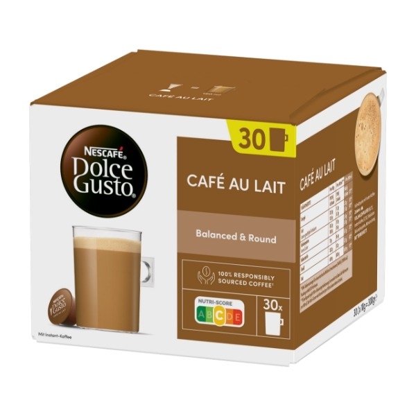 Nescafe Dolce Gusto Cafe Au Lait -kapsler 30 stk billede 9