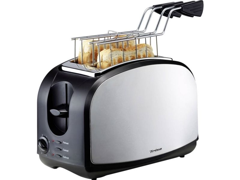 Trisa Crispy Snack Toaster rustfrit stål, sort (7361.4212)