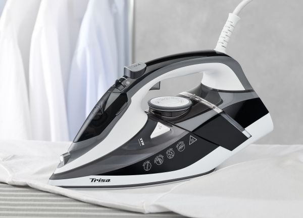 Trisa Prof. Steam i6242, Dampstrygejern, Keramisk strygesål, 1,9 m, 140 g/min, Sort, Grå, Hvid, 30 g/min billede 4