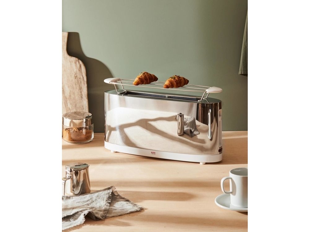 Alessi SG68 - Brødrister - 2 skive - 1 Holdere - mirror polished stainless steel/white