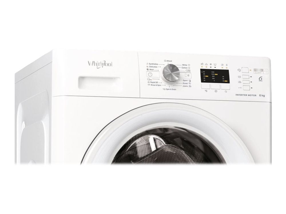Whirlpool FFL 6238 W EE - Vaskemaskine - bredde: 59.5 cm - dybde: 57.5 cm - højde: 84.5 cm - frontbetjening - 52 liter - 6 kg - 1200 rpm - hvid