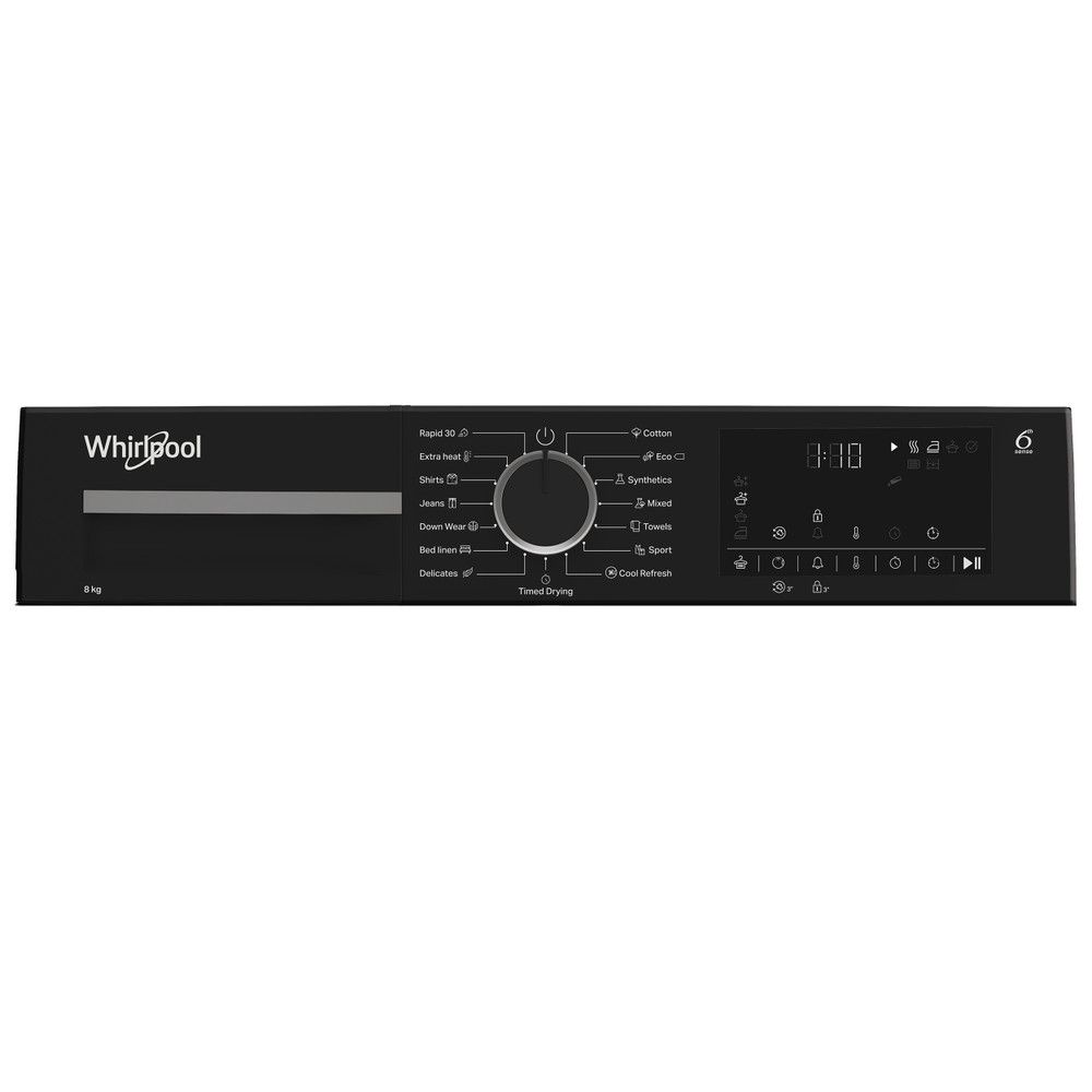 „Whirlpool“ džiovyklė | WPS D8 WBS EE | Energijos vartojimo efektyvumo klasė D | Priekinis pakraunamas | 8kg | Šilumos siurblys | Skaitmeninis | Gylis 55 cm | Baltas billede 4