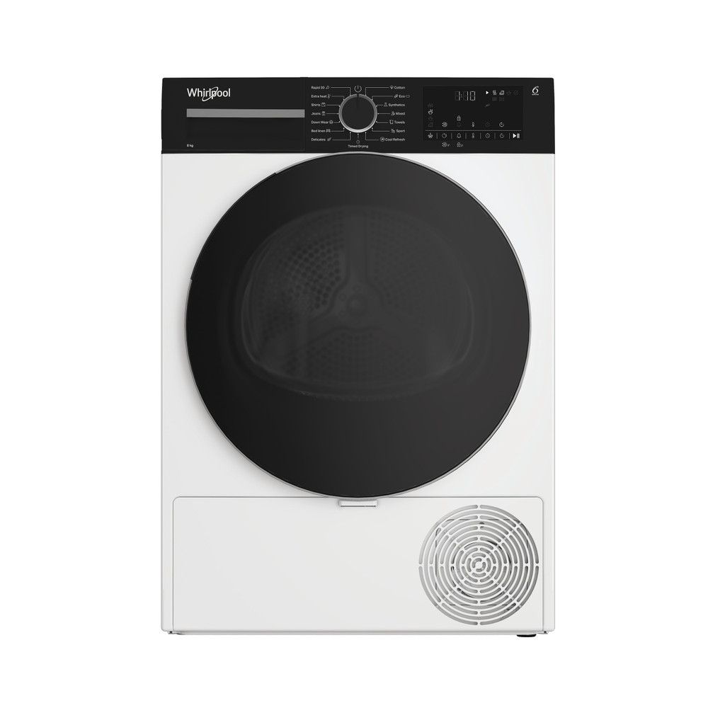 „Whirlpool“ džiovyklė | WPS D8 WBS EE | Energijos vartojimo efektyvumo klasė D | Priekinis pakraunamas | 8kg | Šilumos siurblys | Skaitmeninis | Gylis 55 cm | Baltas billede 1