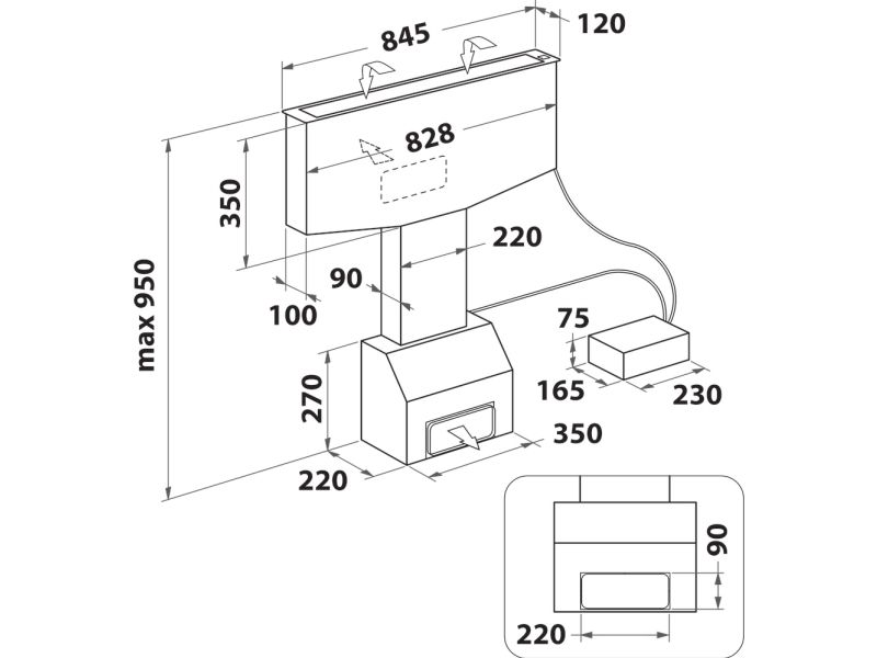 Whirlpool WDO 93F B K, 603 m³/t, Ledet, B, C, 68 dB, 54 dB