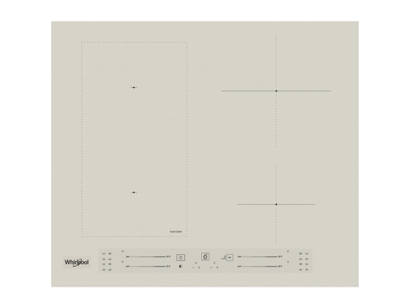 Whirlpool WLS2760BFS, Champagne, Indbygget, 59 cm, Zone induktionskogeplade, Keramisk, 4 zone(s)