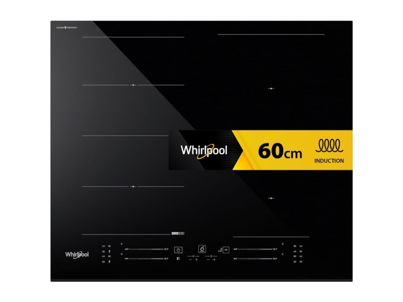 Whirlpool WF S5060 CPBF, Sort, Indbygget, 59 cm, Keramisk, Keramisk, 4 zone(s)