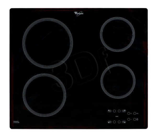 Whirlpool AKT 801/NE - Keramisk kogeplade - 4 plader - Niche - bredde: 56 cm - dybde: 49 cm - rammeløs - sort