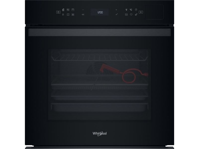 Whirlpool W Collection WOI6A8FPT1SBA - Ovn - med dampfunktion - til indbygning - niche - bredde: 56 cm - dybde: 55 cm - højde: 58.3 cm - med selv-rengøring - Klasse A+ - sort