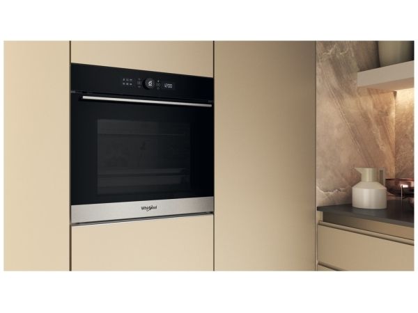 Whirlpool WOI5S8PPM1SXA, Medium, Elektrisk ovn, 73 L, 73 L, Hydrolytisk + pyrolytisk, Indbygget