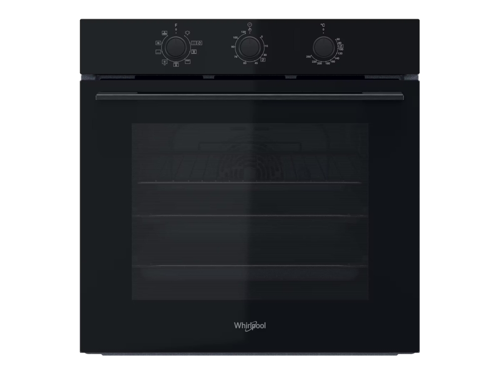 Whirlpool OMK38HU0B - Ovn - til indbygning - niche - bredde: 56 cm - dybde: 56 cm - højde: 58.3 cm - med selv-rengøring - Klasse A - sort