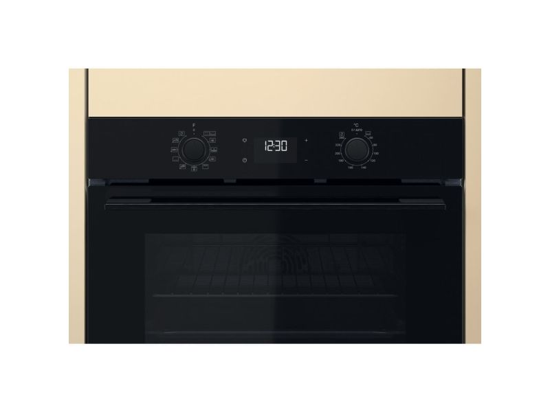 Whirlpool OMK58HU1B - Ovn - til indbygning - niche - bredde: 56 cm - dybde: 56 cm - højde: 58.3 cm - med selv-rengøring - Klasse A+ - sort
