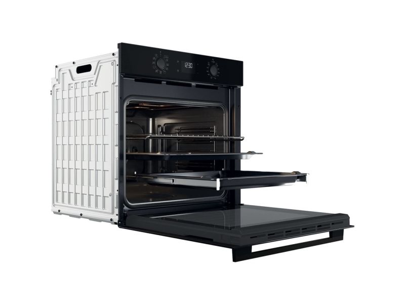 Whirlpool OMK58HU1B - Ovn - til indbygning - niche - bredde: 56 cm - dybde: 56 cm - højde: 58.3 cm - med selv-rengøring - Klasse A+ - sort