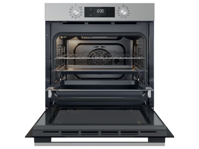 Whirlpool OMK58HU1X - Ovn - til indbygning - niche - bredde: 56 cm - dybde: 56 cm - højde: 58.3 cm - med selv-rengøring - Klasse A+ - rustfrit stål