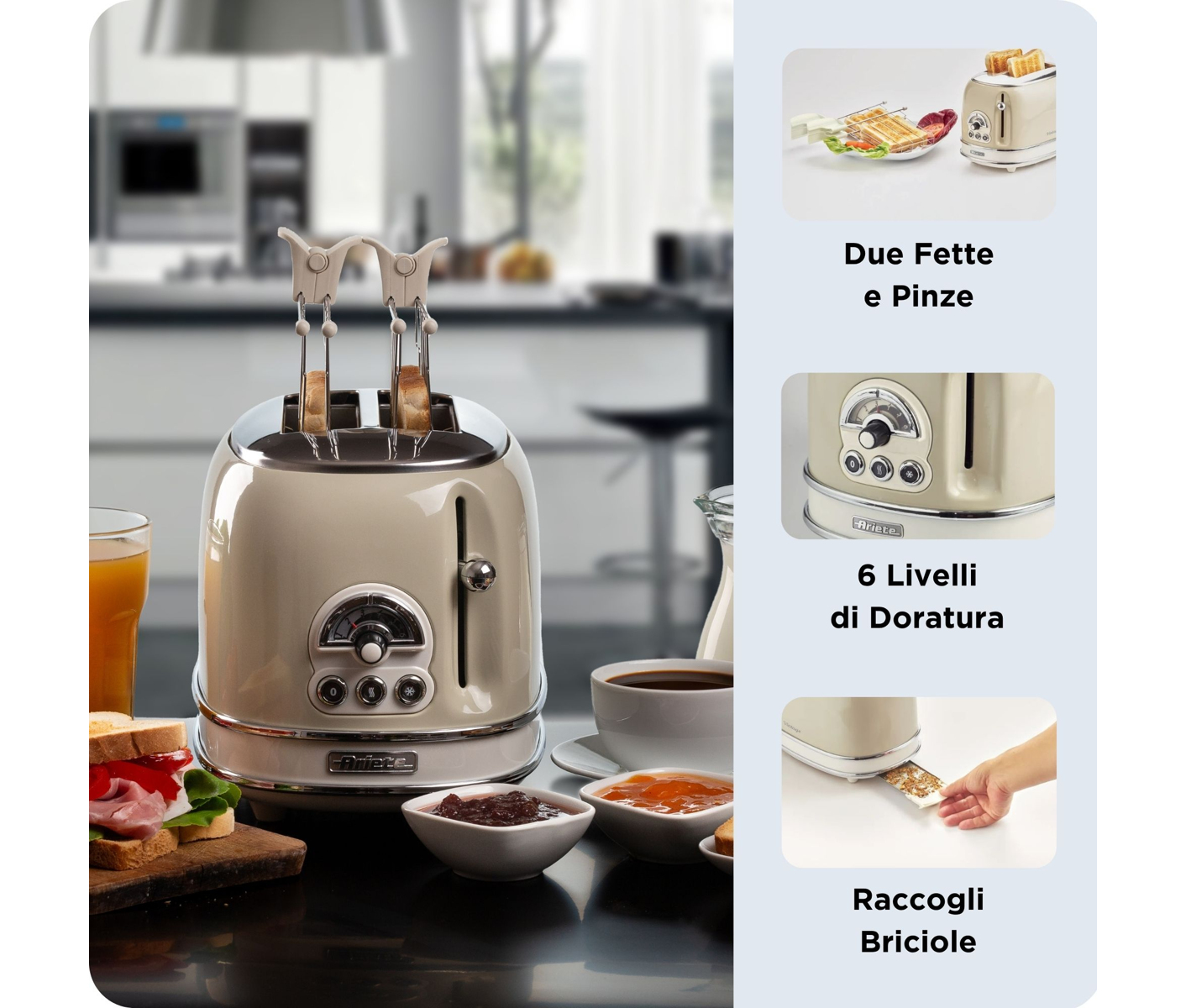 Ariete 00C015503AR0  Brødrister - Farve:  Beige billede 9