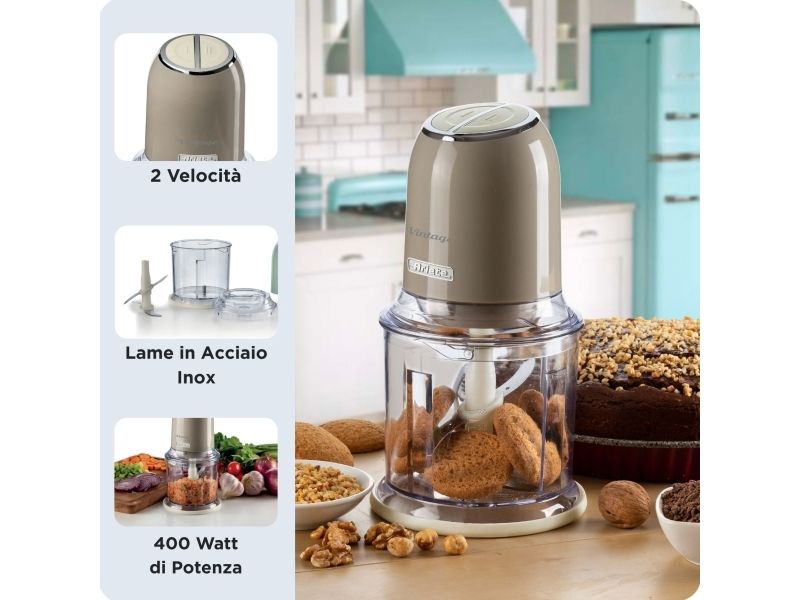 Ariete 0438/03, 0,6 L, 8,35 kg, Beige, Rustfrit stål, Knapper, 400 W billede 3