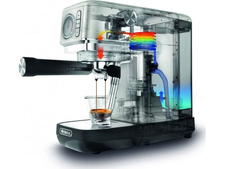 Ariete 1380 - coffee machine with cappuccinatore - 15 bar - silver billede 2