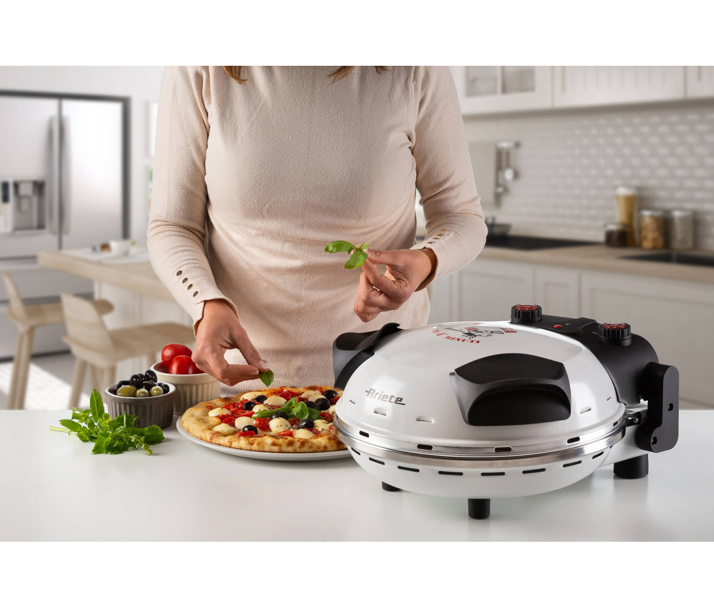 Ariete 0918/00, 1 pizza(er), 32 cm, 400 °C, Hvid, 1200 W, 300 mm billede 4