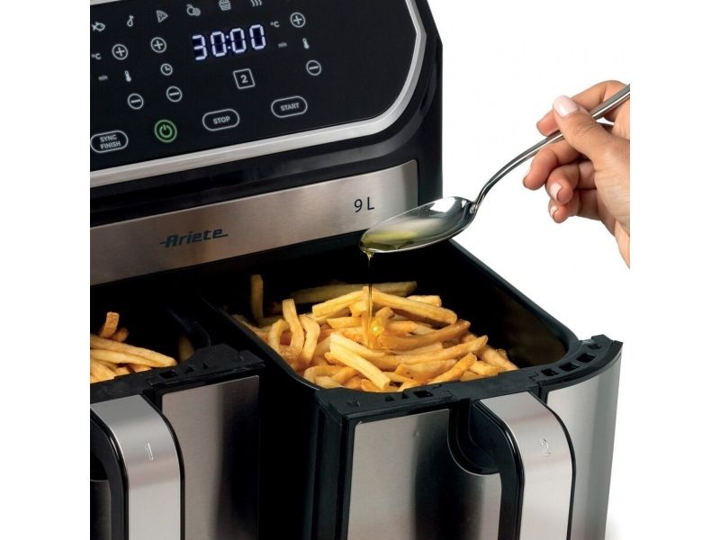 Ariete 4625/00, Varmluftsteger, 9 L, 3,6 kg, 35 °C, 200 °C, Dobbelt