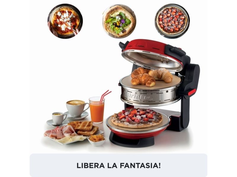 Ariete 0927/00, 2 pizza(er), Rød, 32 cm, 400 °C, Sten, 2300 W