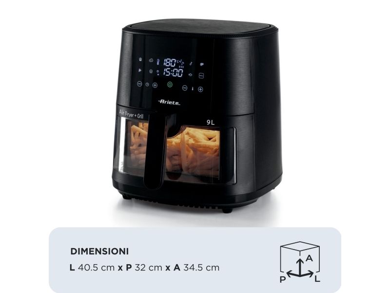 Ariete 4630/00, Varmluftsteger, 9 L, 3,5 kg, 60 °C, 200 °C, Enkelt