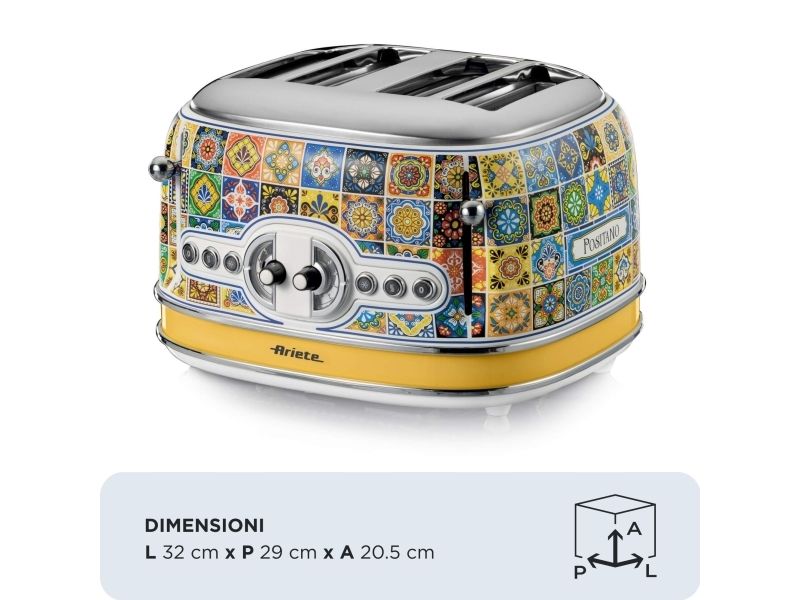 Ariete 0156/0P, 4 skive(r), Blå, Gul, Knapper, Dreje, CE, 1630 W, 220-240 V