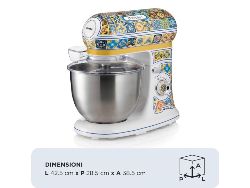 Ariete 1588/0P, Stavblender, Blå, Gul, Æltning, Blanding, 5,5 L, Drejning, Rustfrit stål billede 3