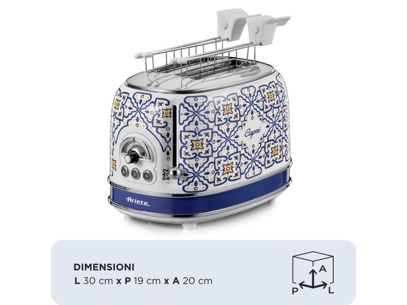 Ariete 0155/0C, 2 skive(r), Hvid, Lyse Blå, Metal, 810 W, 220-240 V, 50/60 Hz
