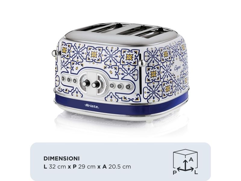 Ariete 0156/0C, 4 skive(r), Hvid, Lyse Blå, Knapper, Dreje, CE, 1630 W, 220-240 V