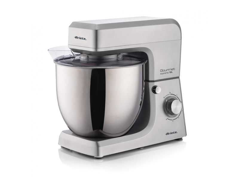 Ariete 1576, Bordmixer, Rustfrit stål, Piskning, Æltning, Blanding, 10 L, Knapper, Drejning, Rustfrit stål billede 1