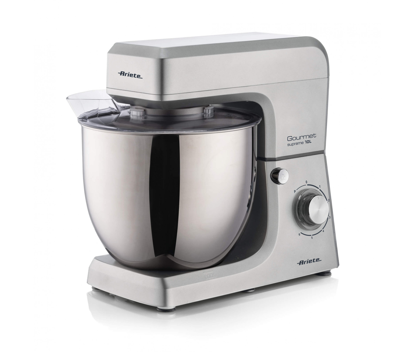 Ariete 1576, Bordmixer, Rustfrit stål, Piskning, Æltning, Blanding, 10 L, Knapper, Drejning, Rustfrit stål billede 2