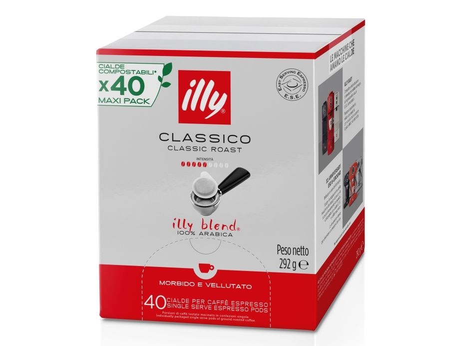 Illy Classico, Kaffekapsel, Espresso, 292 g, Medium ristet, Easy Serving Espresso pod (E.S.E.), 40 kopper