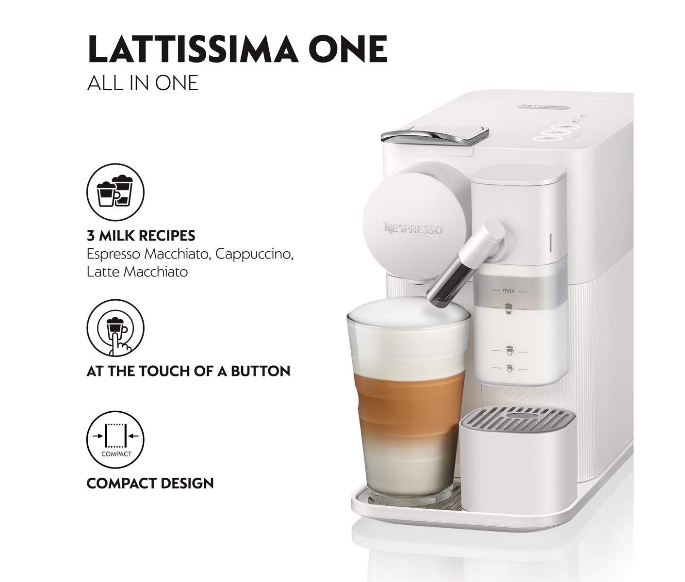 DeLonghi Nespresso Lattissima One EN510.W billede 2