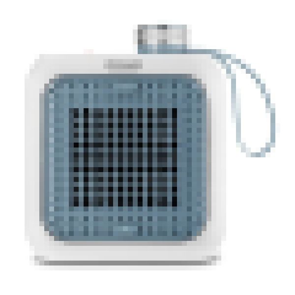 De’Longhi HFX10B03.LB, Blæser med elektrisk områdevarmer, Keramisk, Indendørs, Skrivebord, Blå, Grå, Dreje billede 1