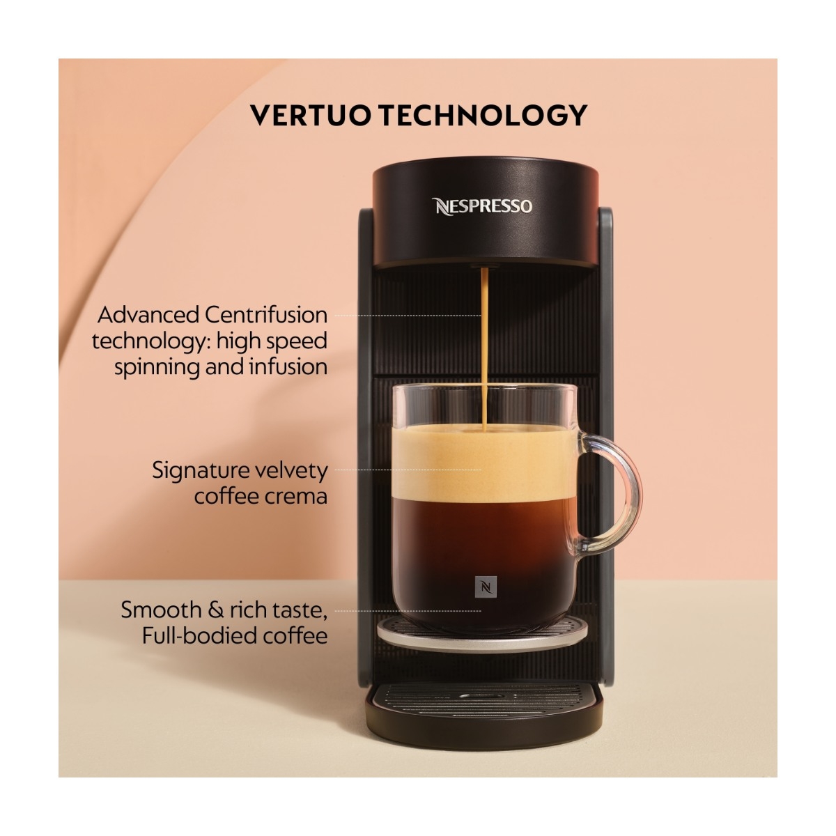Nespresso Vertuo Up Value Pack kapselmaskine fra De'Longhi, grå
