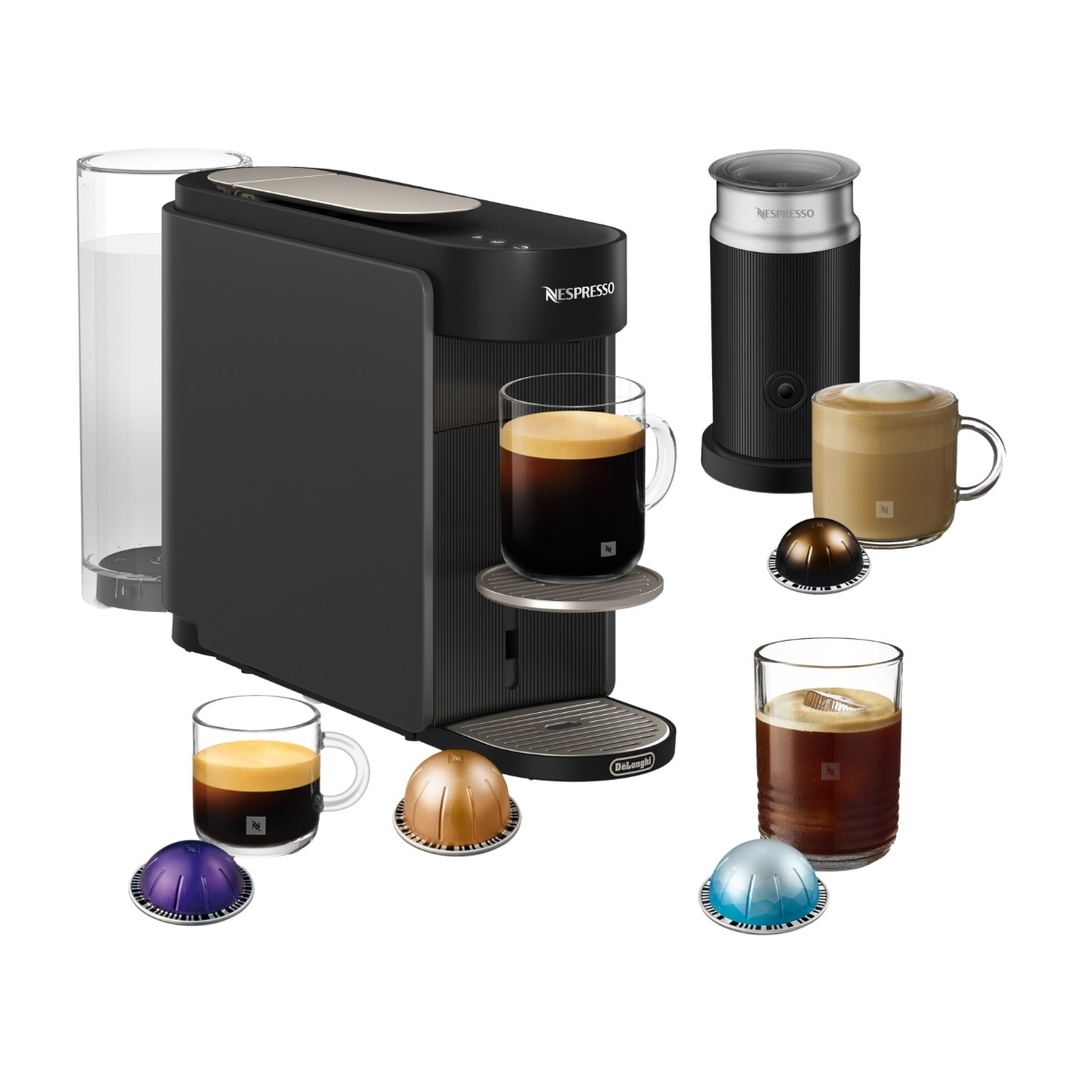 Nespresso Vertuo Up Value Pack kapselmaskine fra De'Longhi, grå
