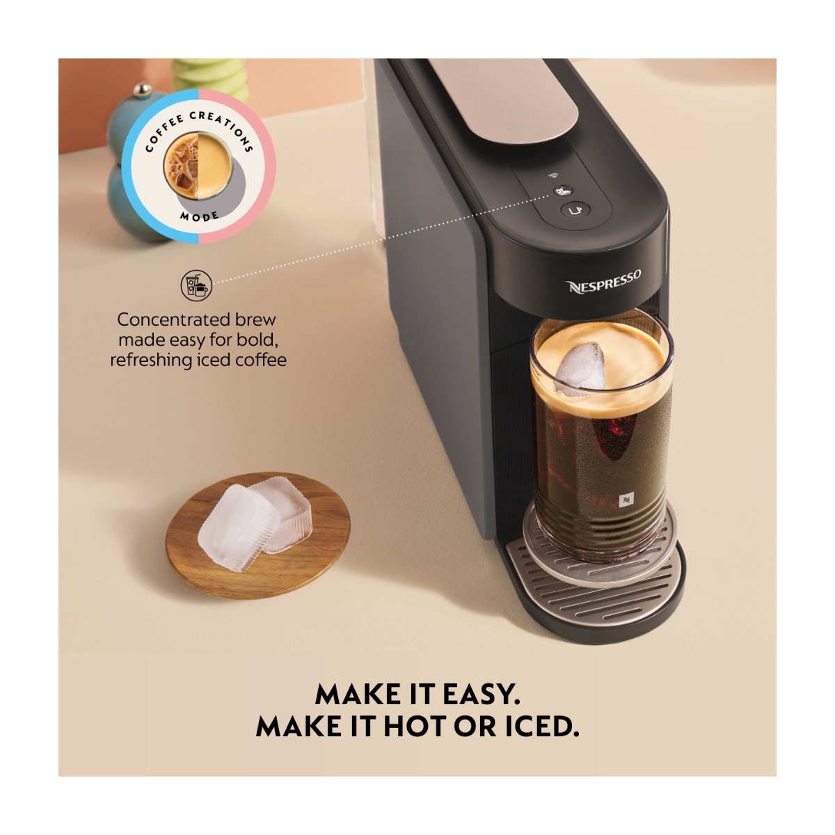 Nespresso Vertuo Up Value Pack kapselmaskine fra De'Longhi, grå