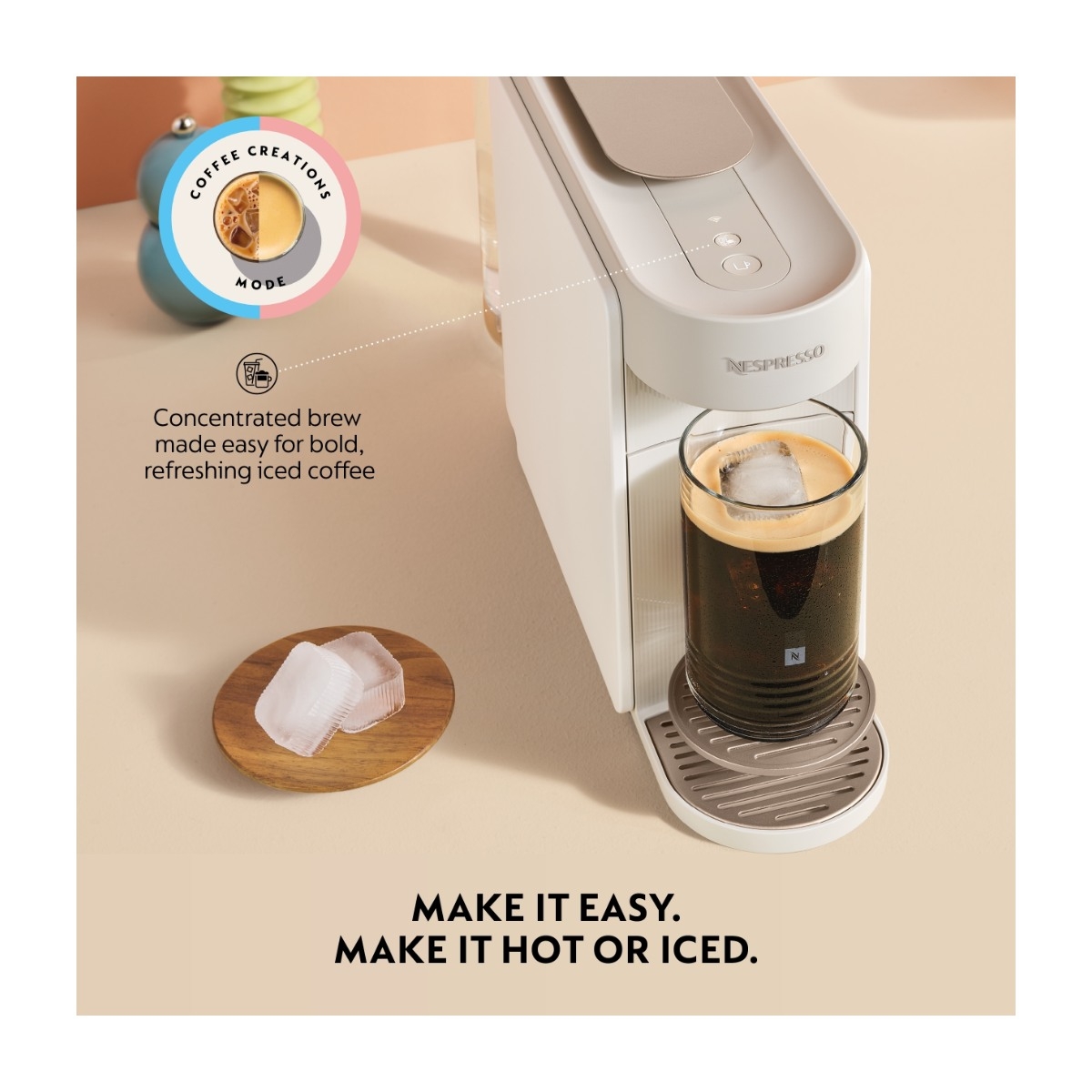 Nespresso Vertuo Up Value Pack kapselmaskine fra De'Longhi, hvid