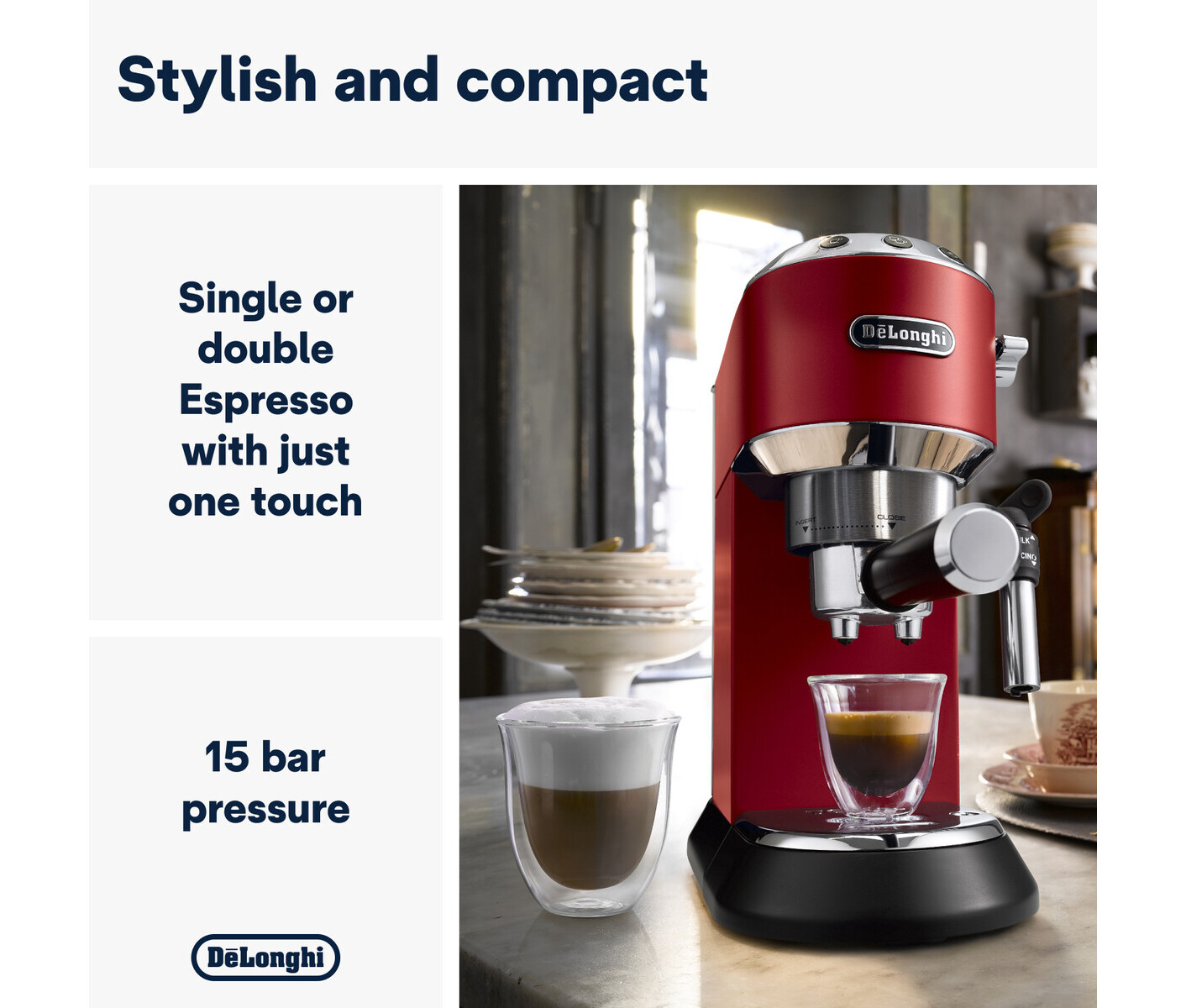 De'Longhi Ec685.r Dedica Espressomaskine billede 8