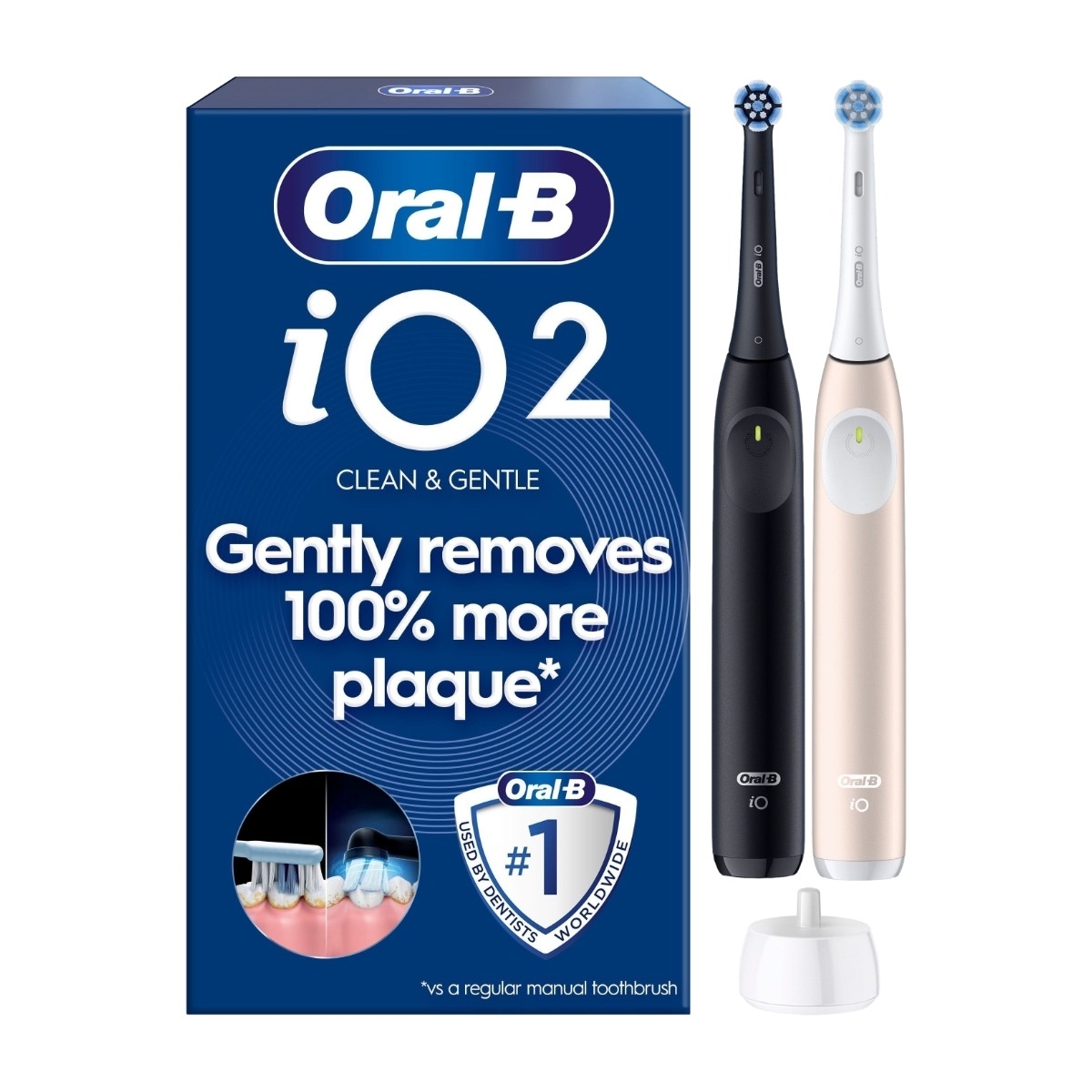 Oral-B iO2 Duo Edition elektrisk tandbørste, Night Black & Calm Pink billede 1