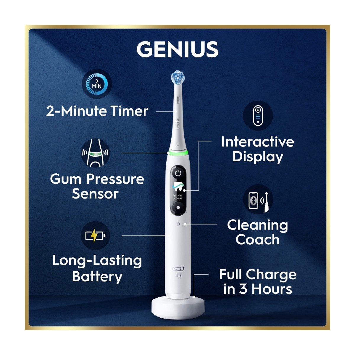 Oral-B iO9 elektrisk tandbørste, White Alabaster billede 4