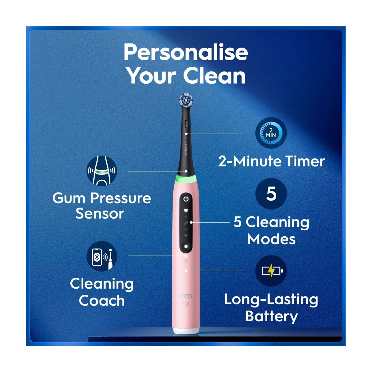 Oral-B iO5 elektrisk tandbørste, Blush Pink billede 4