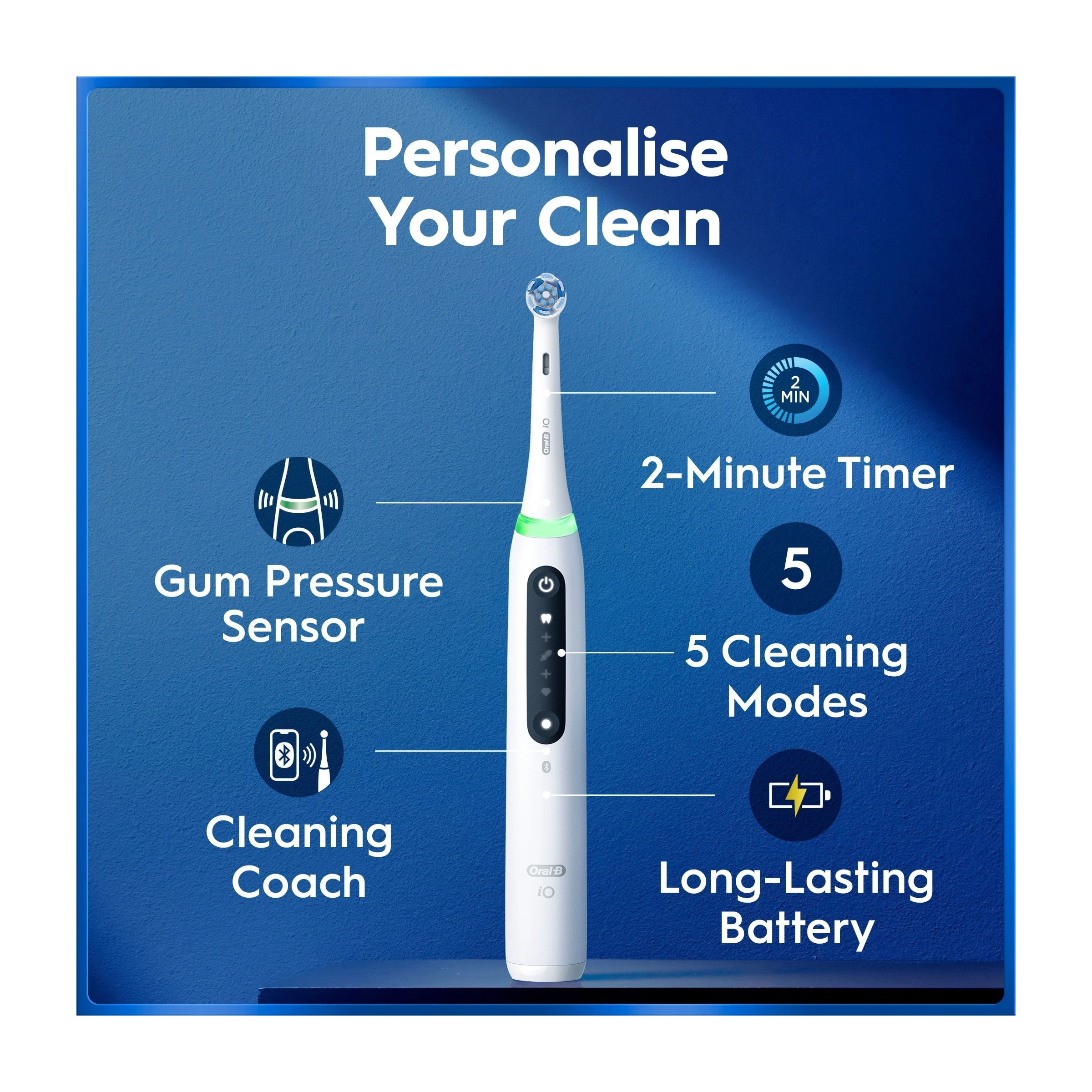 Oral-B iO5 elektrisk tandbørste, Quite White billede 4