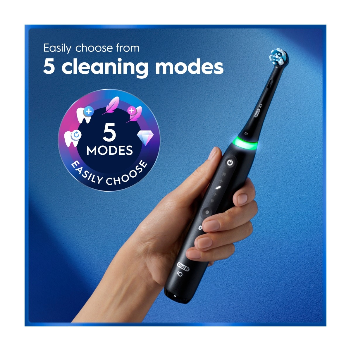 Oral-B iO5 Duo Edition elektrisk tandbørste, matsort & Quite White billede 3