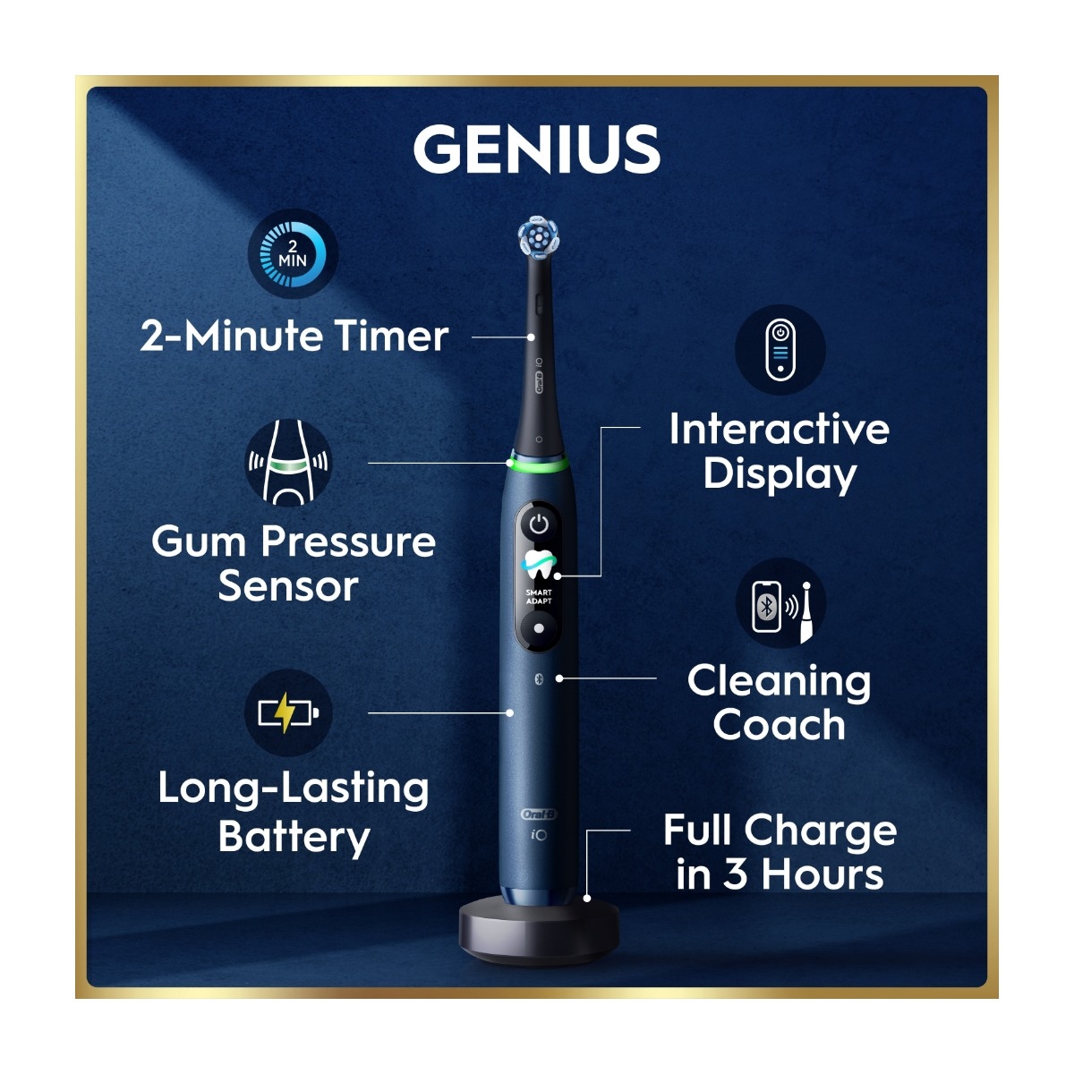 Oral-B iO9 elektrisk tandbørste, Sapphire Blue billede 4