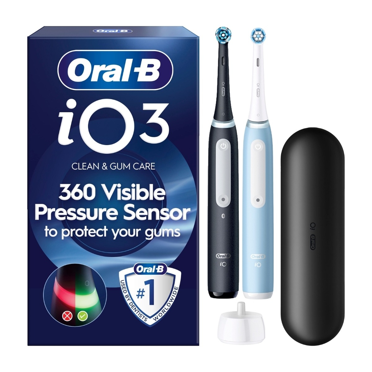 Oral-B Eltandbørste iO3 Duo Matt Black / Ice Blue billede 1