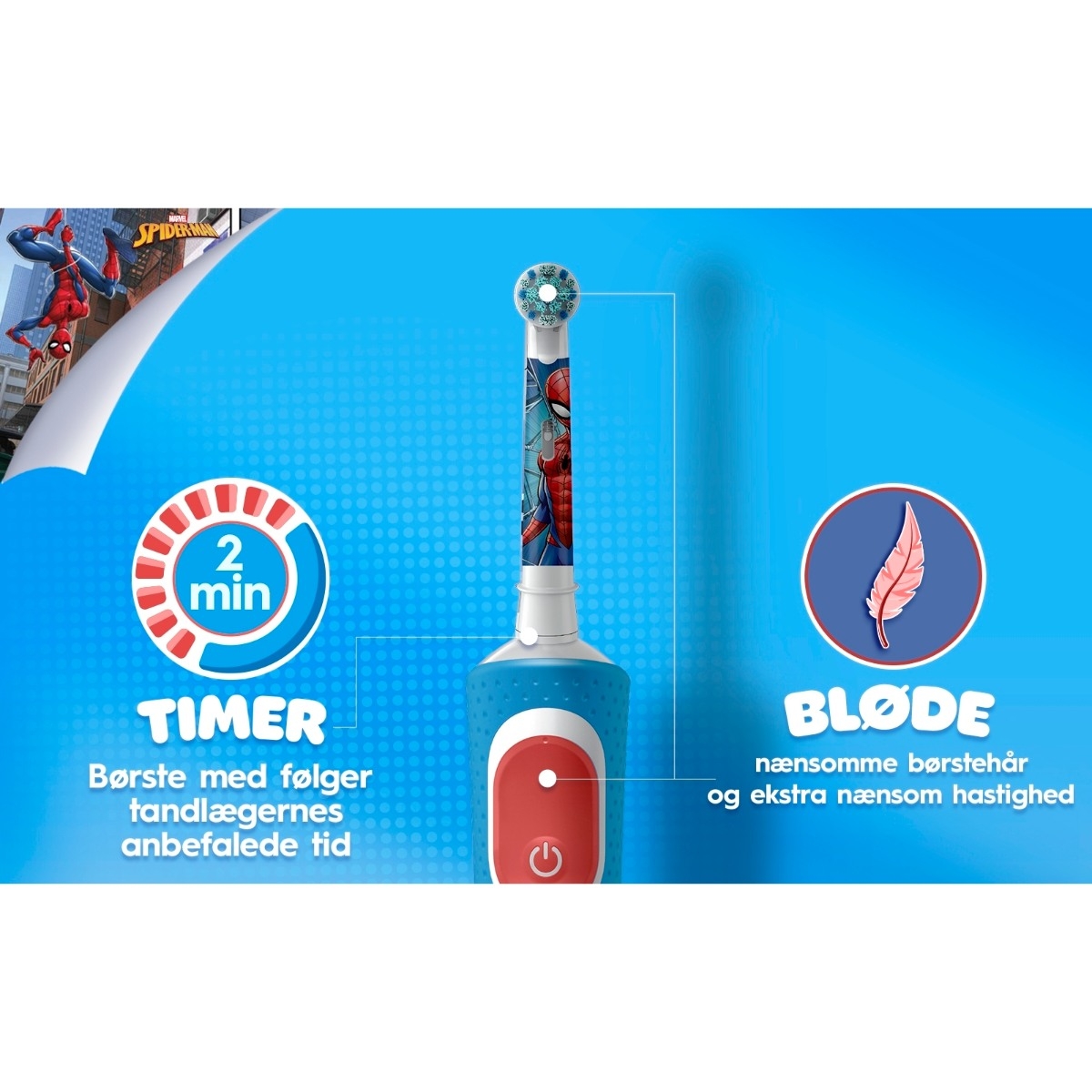 Oral-B Vitality Pro Kids elektrisk tandbørste, Spiderman billede 4