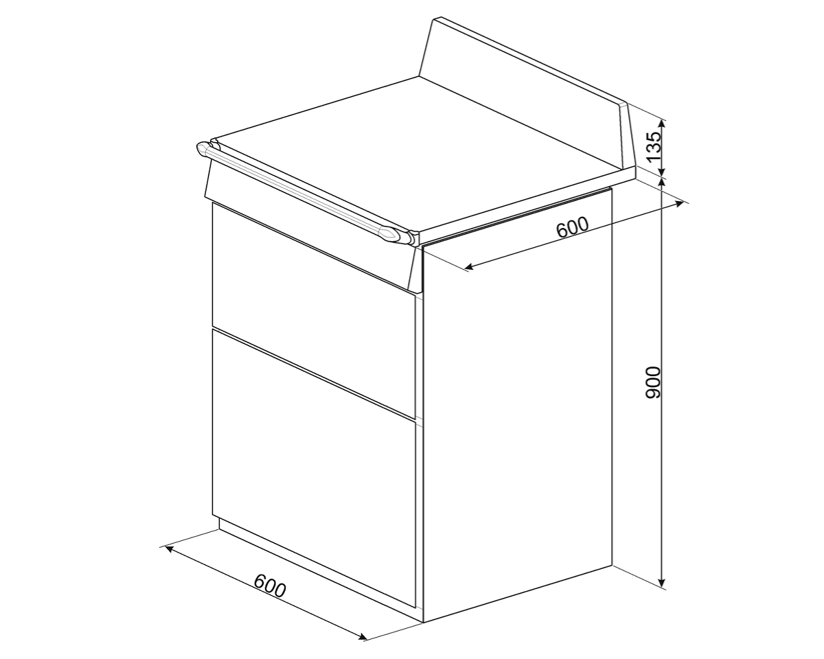 SMEG TR62BL Gaskomfur sort