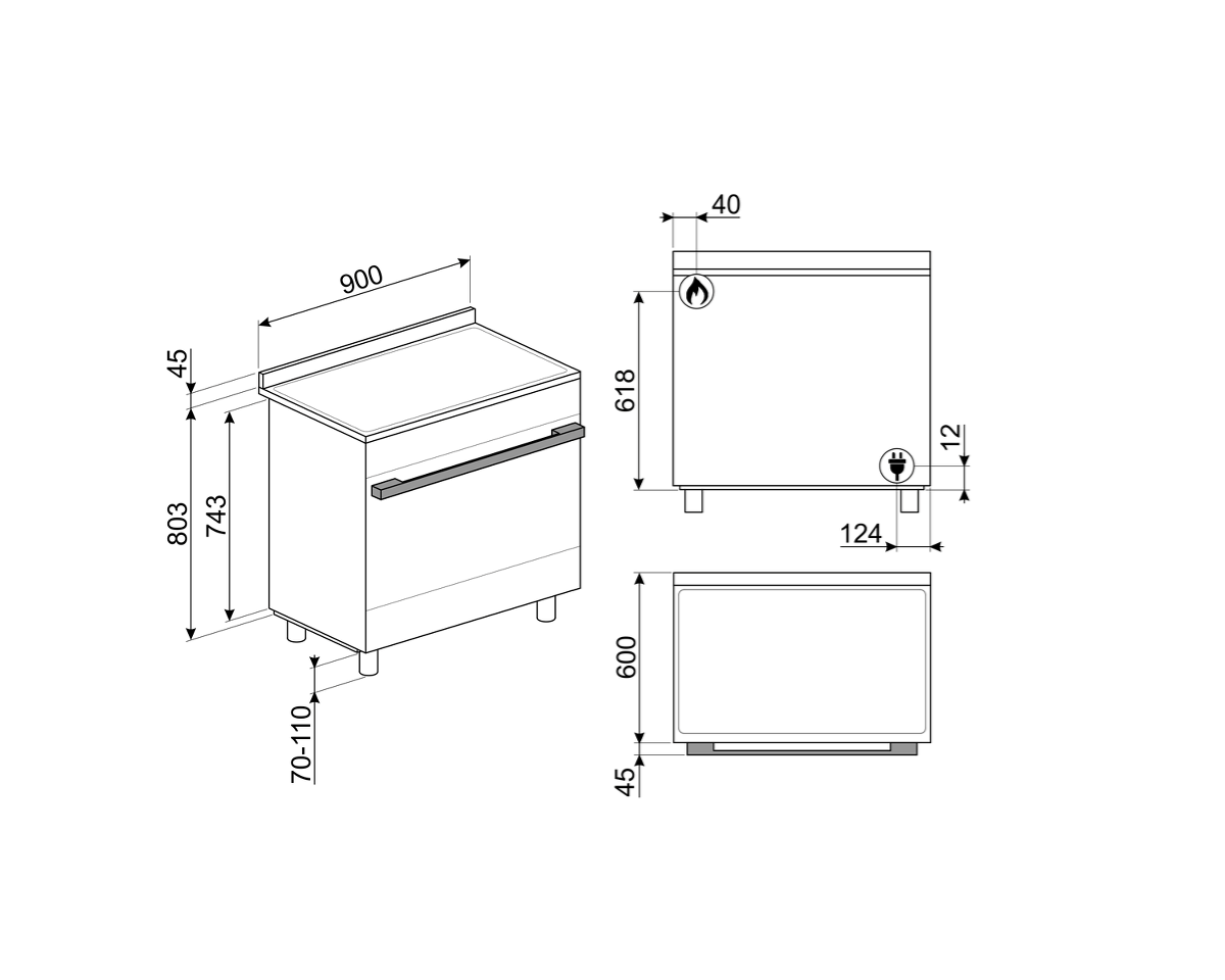 Smeg CPF9GMWH Gaskomfur Hvid billede 4