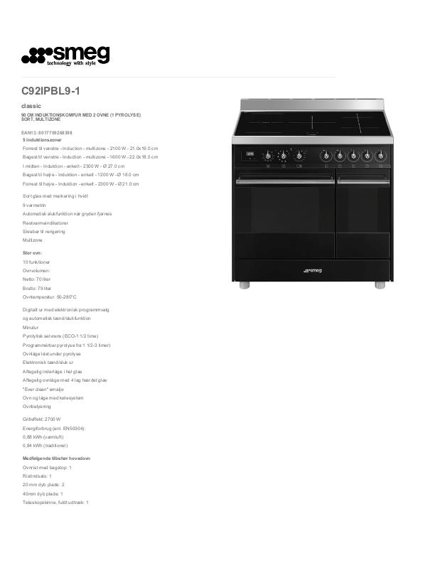 SMEG C92IPBL9-1 billede 3