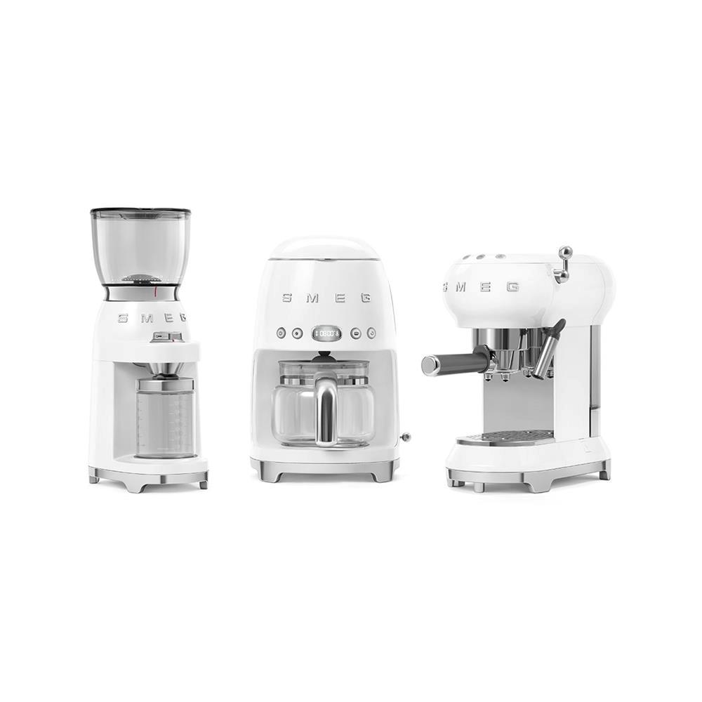 Smeg 50''s Style Kaffekværn CGF01WHEU Hvid, Burr kværn, 350 g, Konisk møtrik, Rustfrit stål, 450 rpm, Hvid billede 4